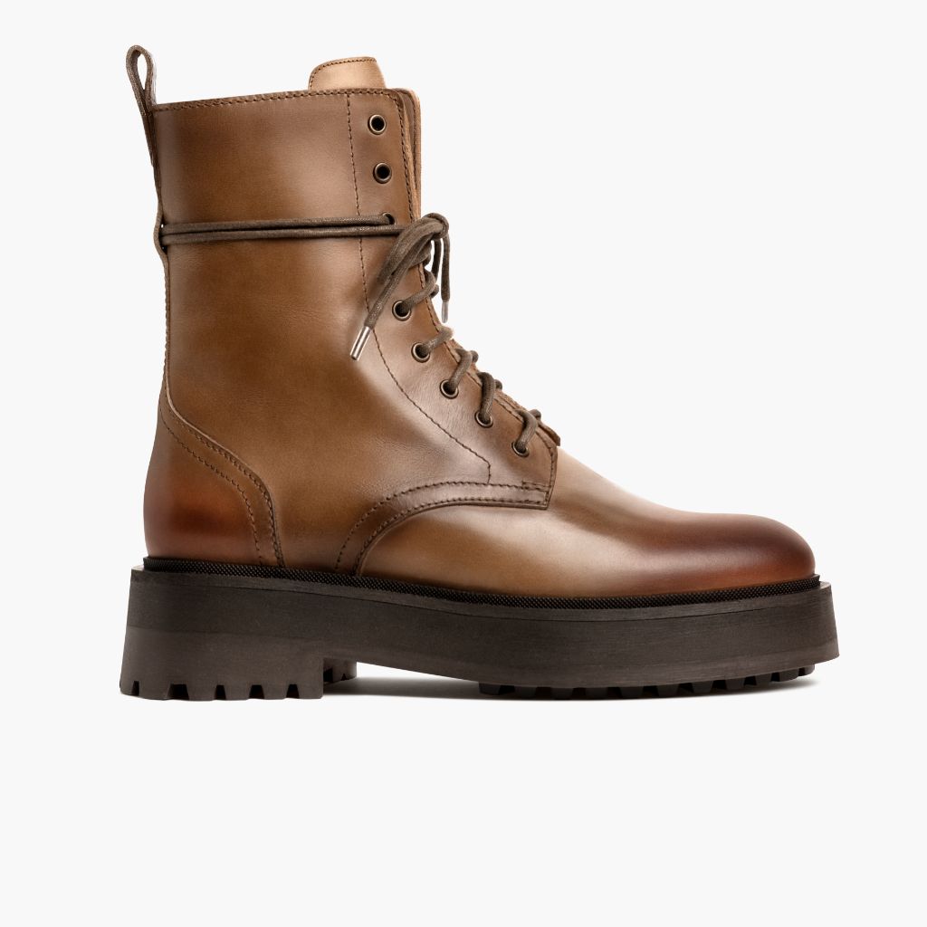 Quest Natural Læderstøvler til Damer in Classic Full-Grain Leather - Sidevisning | Køb online