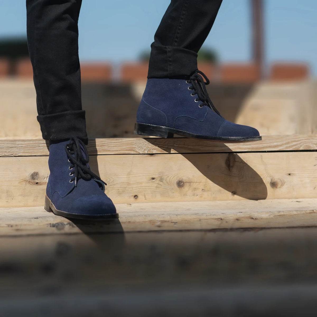Orlaven Knight Derby Midnight Blå Suede Læderstøvler til Mænd footwear image 10