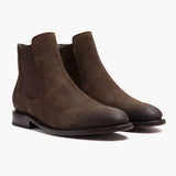 Cavalier Dark Brown Leather Boots in Dark Brown Full-Grain Leather - Lateral Side Profile View | Buy Online