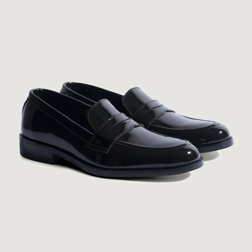 Baxton Sort Patent Leather Loafers til Mænd
