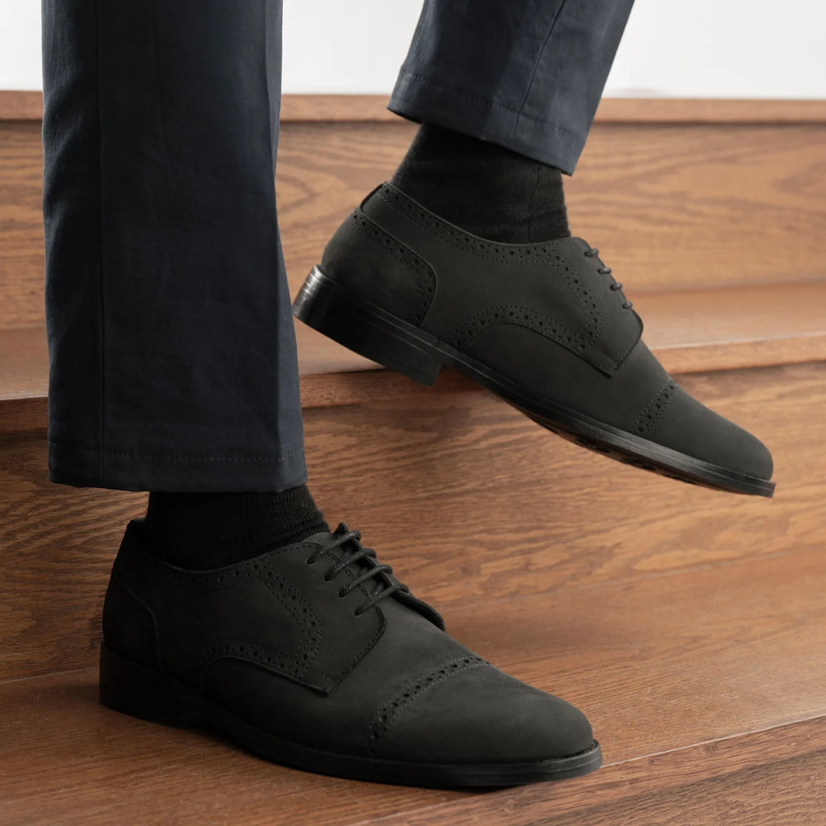 Orlaven Dirk Brogues Derby Matte Sort Nubuck Lædersko - StudGuard til Mænd footwear image 9