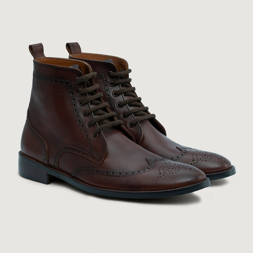 Duster Brogues Derby Brun Burnished Læderstøvler - StudGuard til Mænd