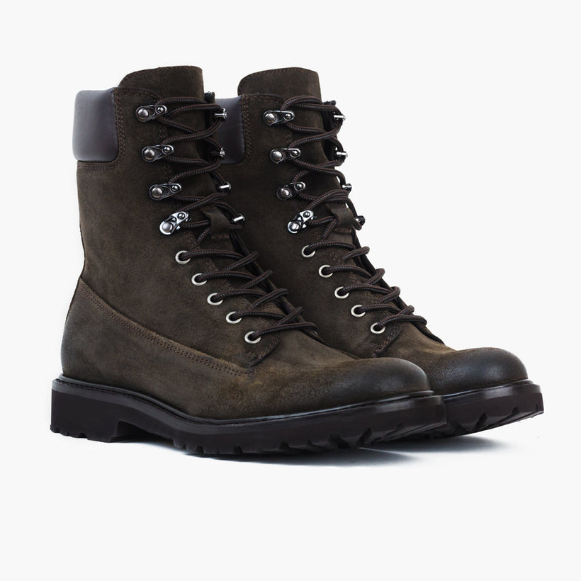 Explorer Dark Olive Suede Leather Boots til Mænd