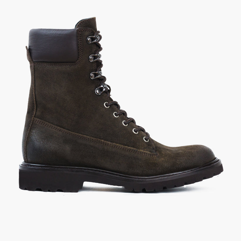 Explorer Dark Olive Suede Leather Boots til Mænd