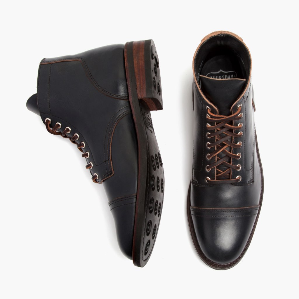 High-Traction Rubber Outsole & Lug Tread Pattern on Vanguard Indigo Læderstøvler til Mænd For Men