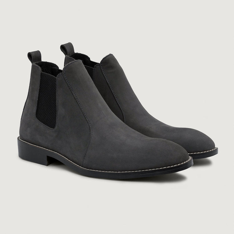 Clarkson Chelsea Grey Nubuck Læderstøvler - StudGuard til Mænd