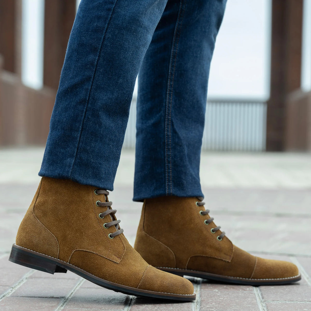 Styled On-Foot Perspective Demonstrating Ankle Fit & Silhouette on Model