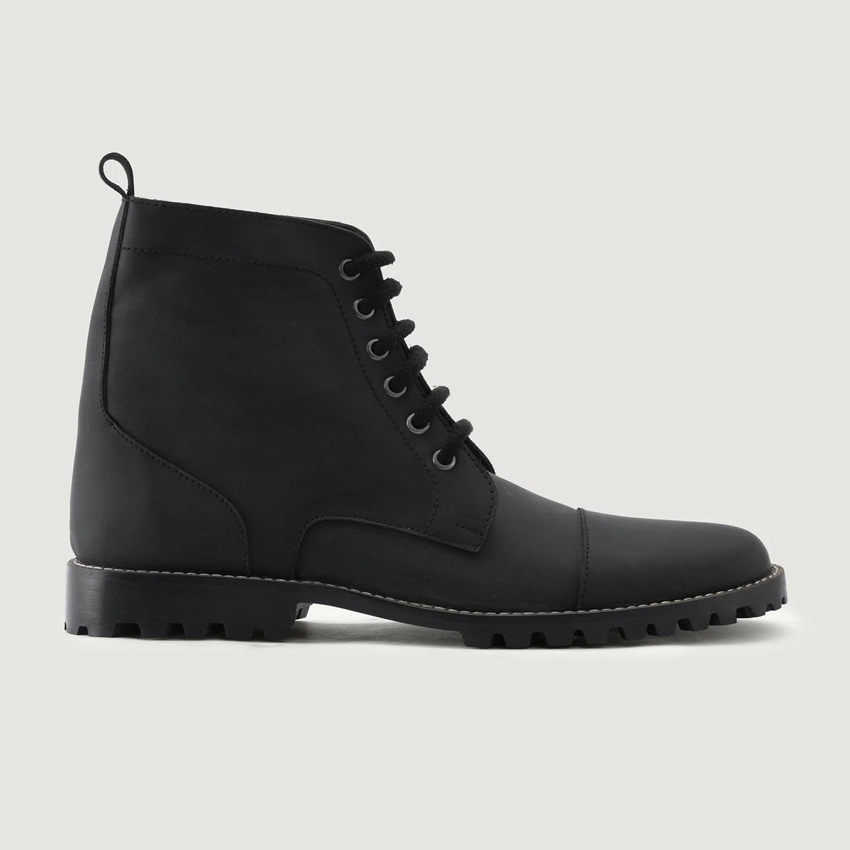 Matte Black Full-Grain leather Boots - Goodyear welt-konstruktion og tåboks