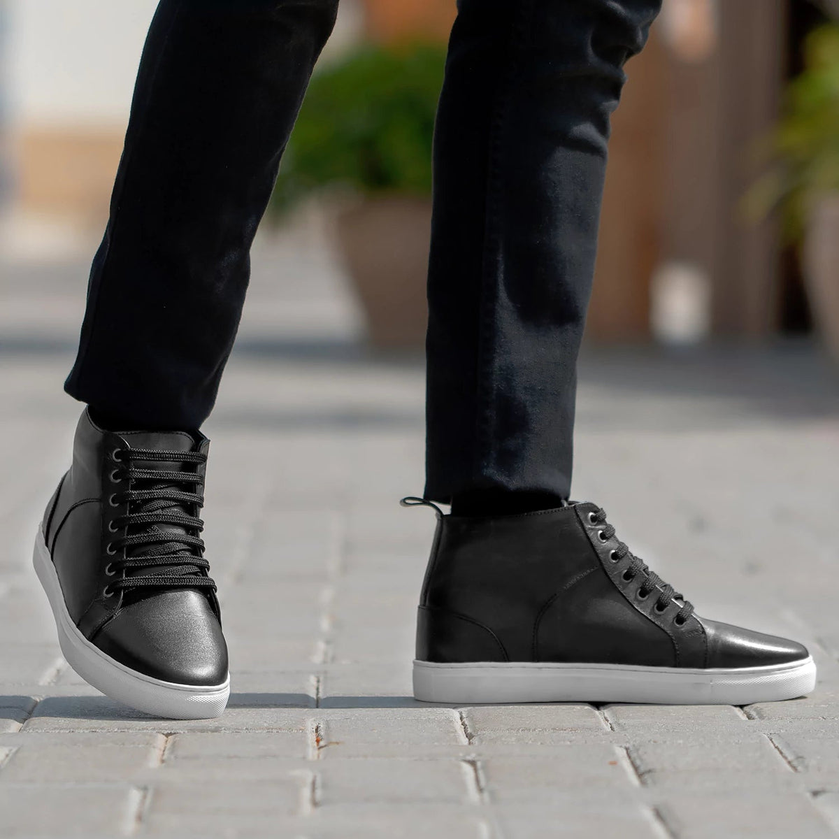 Orlaven Marty High Top Sort Lædersneakers til Mænd footwear image 9