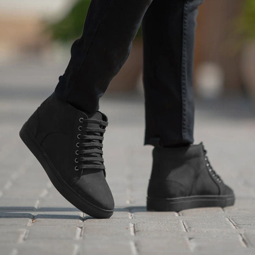 Marty High Top Sort Nubuck Lædersneakers til Mænd