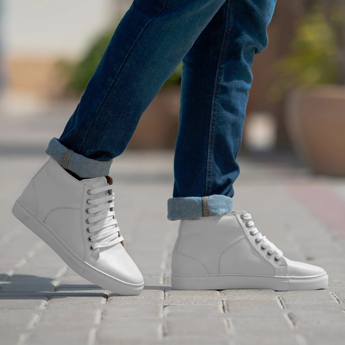 Orlaven Marty High Top White Lædersneakers til Mænd footwear image 9