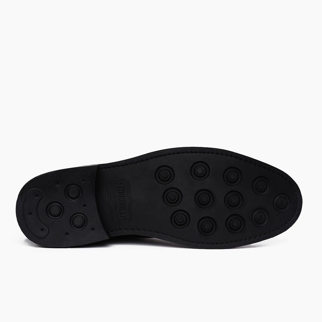 High-Traction Rubber Outsole & Lug Tread Pattern on Captain Sort Matte Læderstøvler til Mænd