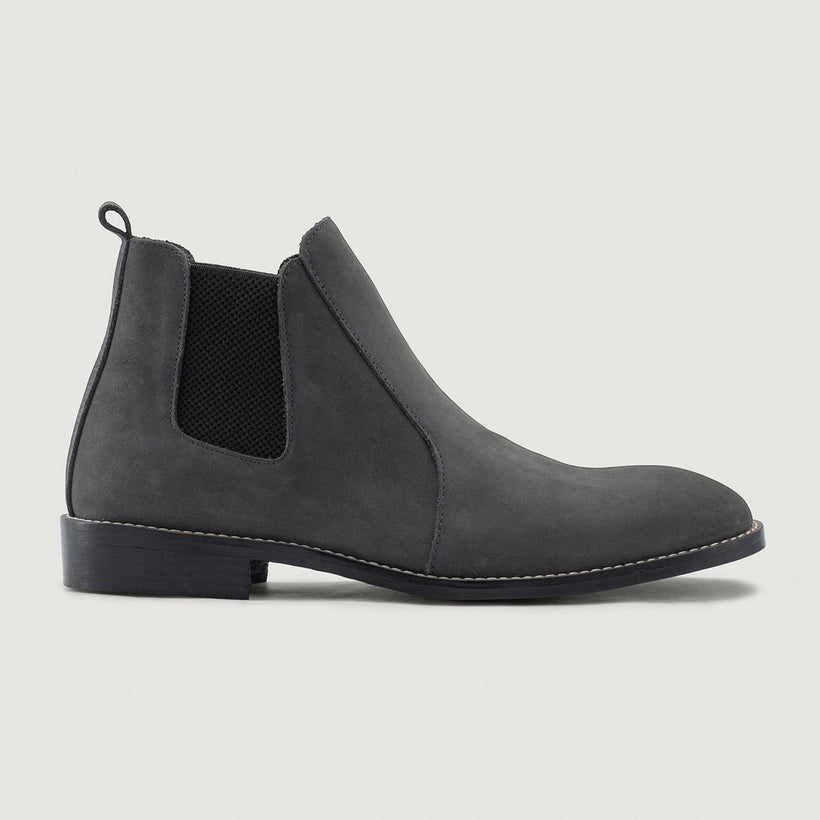 Clarkson Chelsea Grey Nubuck Læderstøvler - StudGuard til Mænd