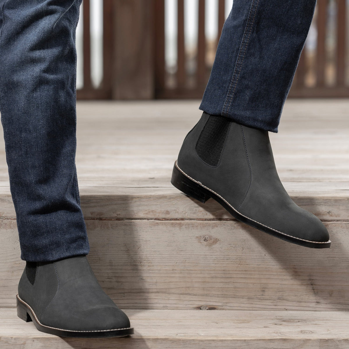 Orlaven Clarkson Chelsea Grey Nubuck Læderstøvler - StudGuard til Mænd footwear image 9