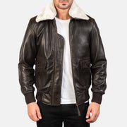
Airin G-1 Brun Bomberjakke i Læder til Mænd in Brown Sheepskin Leather - Forfra med skræddersyet silhuet | Køb online