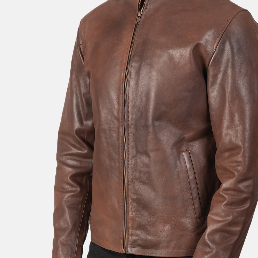 Alex Læder Bikerjakke til Mænd – alternate product view 6