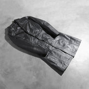 
Open Hem & Hem Craftsmanship Construction Detail on Alexis Sort Single Breasted Læderfrakke til Damer
