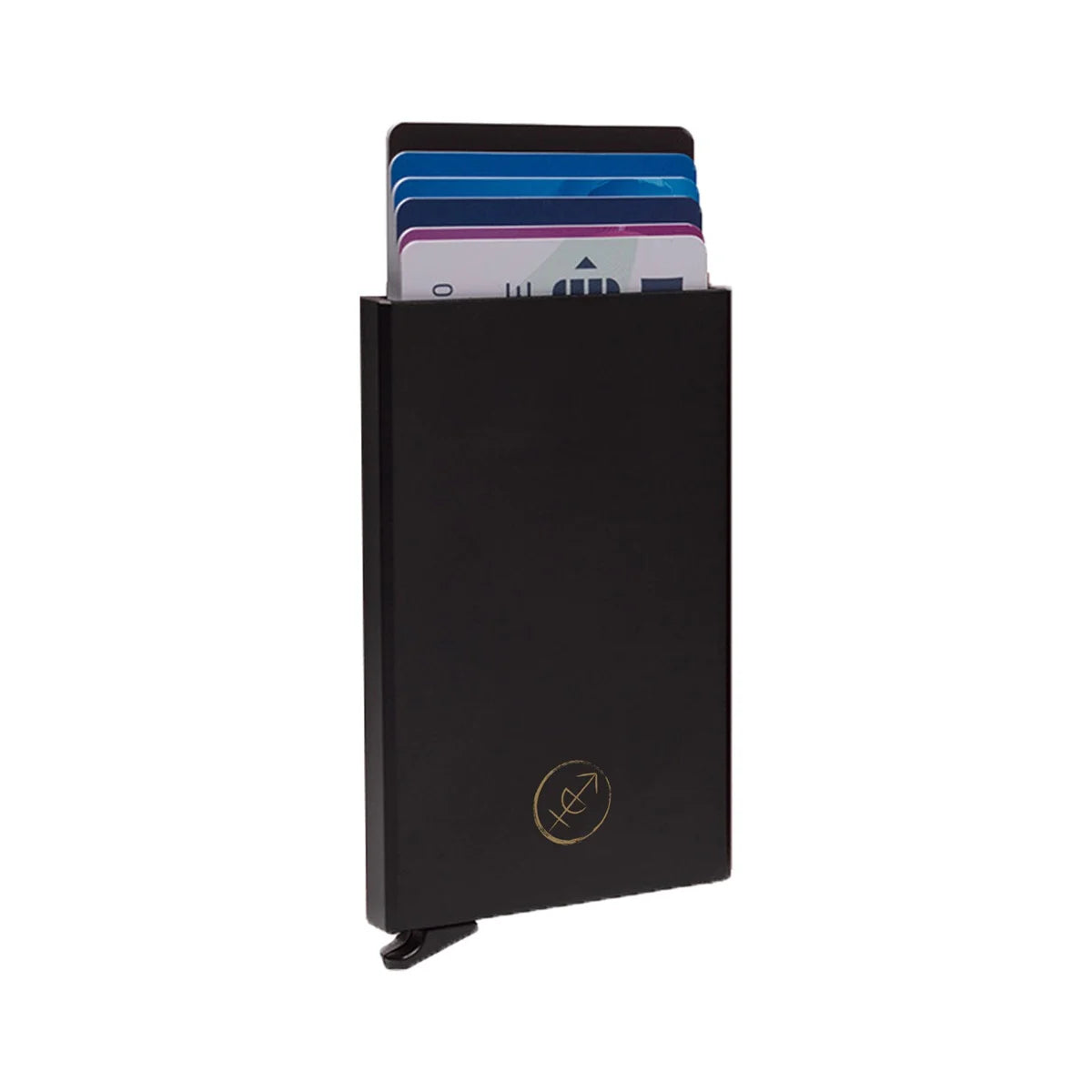 Aluminium Card Holder til Kvinder in Classic 100% Full-Grain Leather - Full Exterior Front Profile View | Buy Online