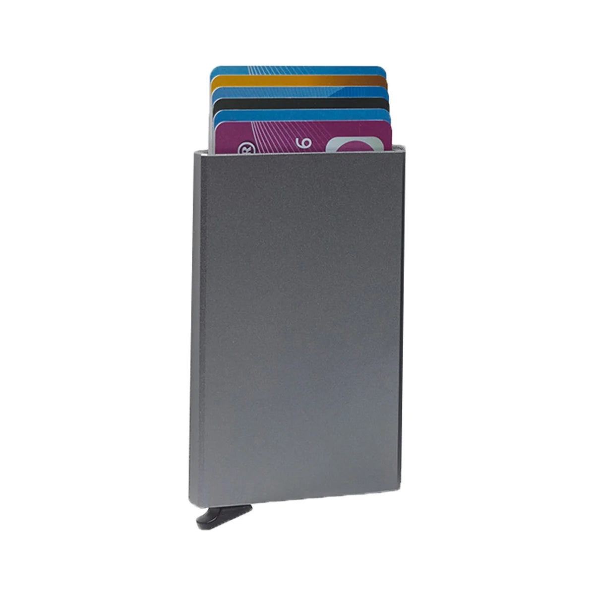 Aluminium Card Holder til Kvinder - Structured Side Profile Showing Gusset Depth &amp; Expansion Capacity