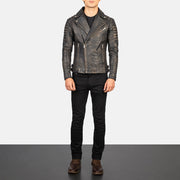 
Armand Grøn Bikerjakke i Læder til Mænd – alternate product view 4