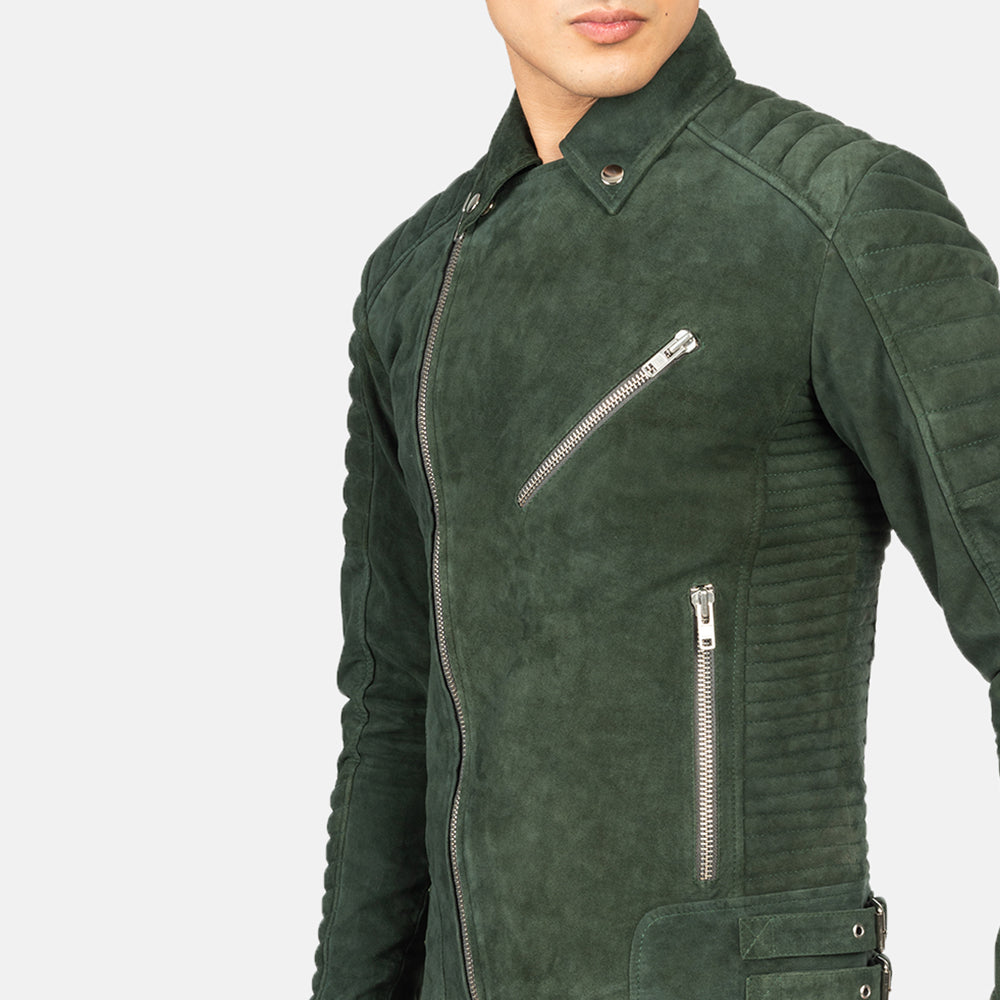 
Armand Grøn Bikerjakke i Læder til Mænd – alternate product view 6