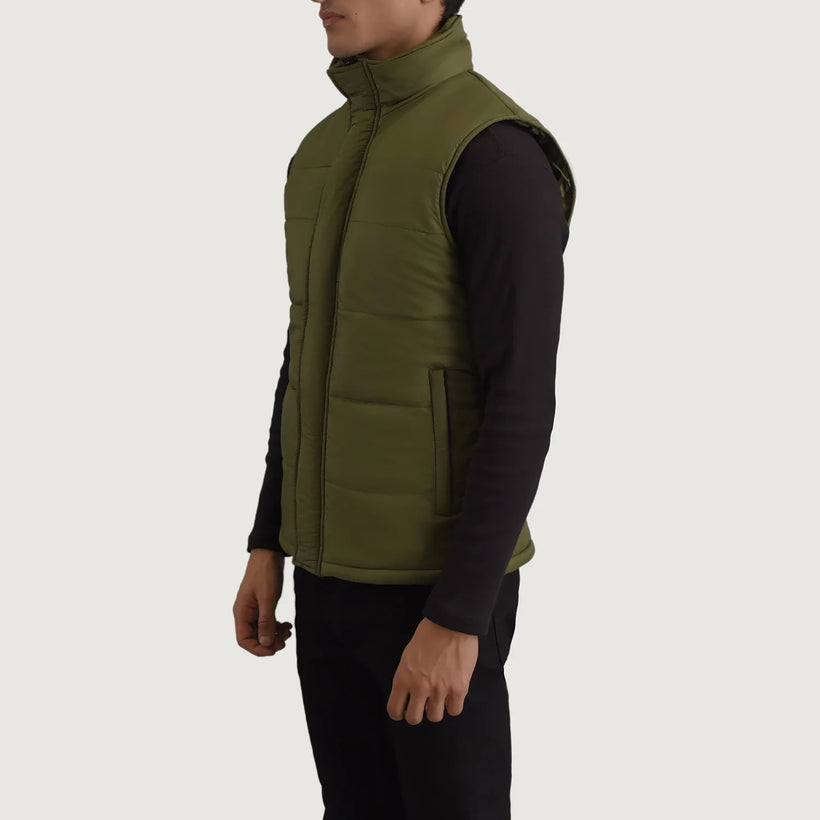 Bryan Green Puffer Vest til Mænd