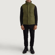 
Bryan Grøn Vatteret vest til Mænd - Sideprofil med ergonomisk ærmesnit