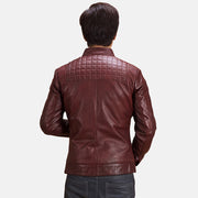 
Nærbillede of Band with Snap Button & Zipper Hardware on Burgunn Dee Kastanjebrun Bikerjakke i Læder til Mænd