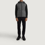 
Carlo Grey Vatteret vest med hætte til Mænd - Sideprofil med ergonomisk ærmesnit