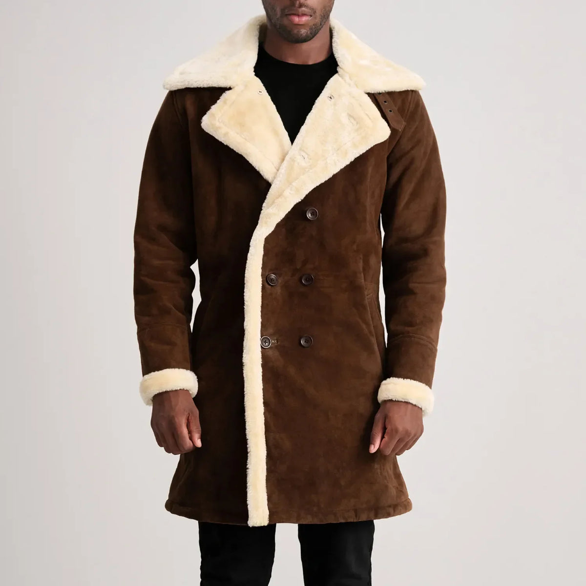 
Charles Læderfrakke Brun Shearling Læderfrakke til Mænd – alternate product view 4