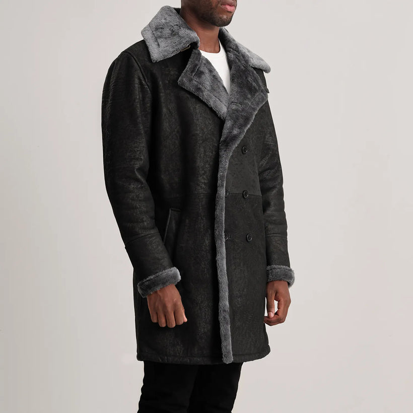 Charles Coat Brun Shearling Coat til Mænd