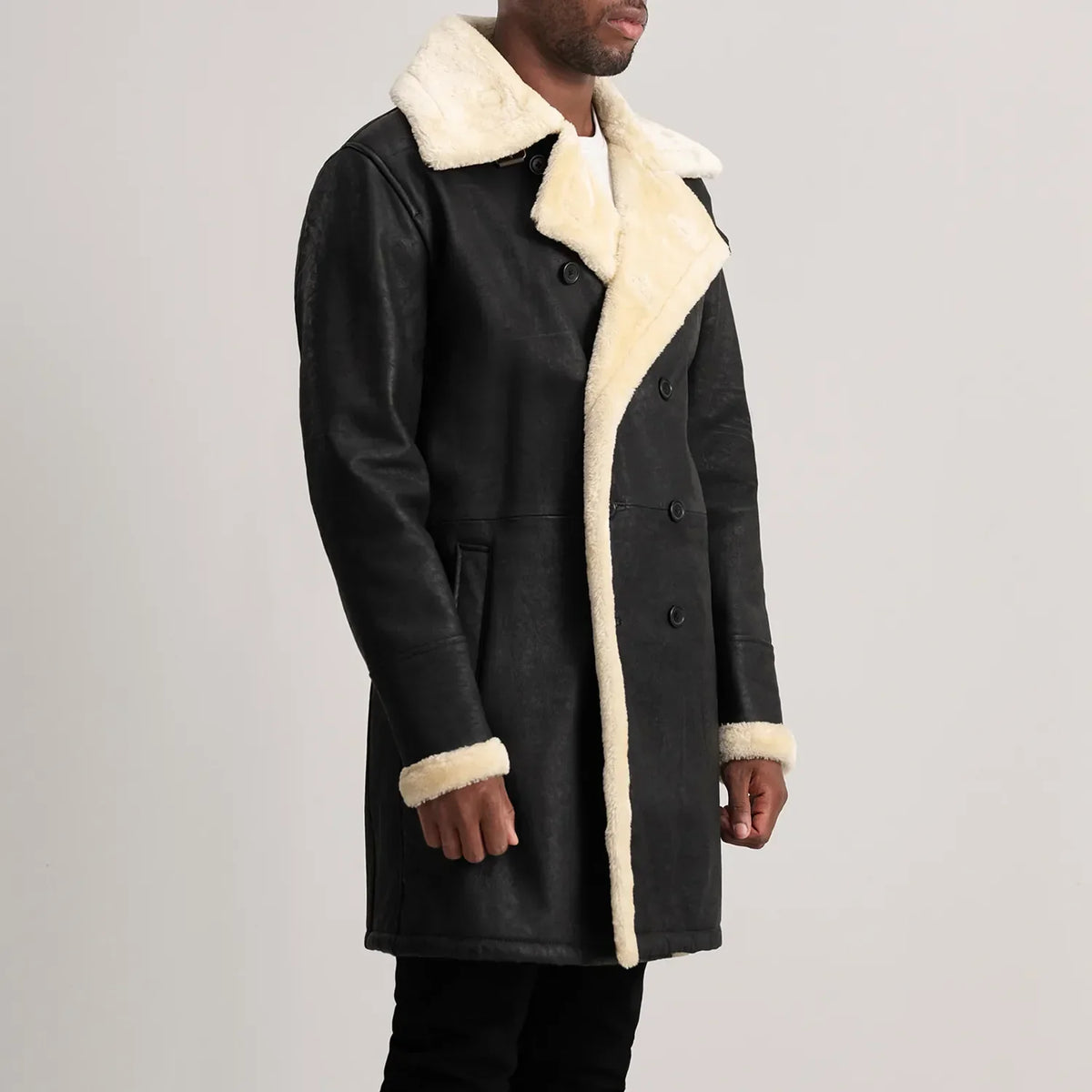 
Charles Læderfrakke Brun Shearling Læderfrakke til Mænd – alternate product view 2