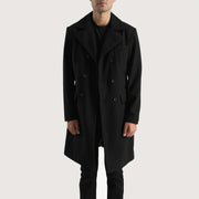 
Nærbillede of Notch & Button Hardware on Claud Black Wool Double Breasted Coat