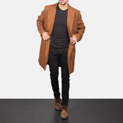 
Nærbillede of Notch & Button Hardware on Claud Khaki Wool Double Breasted Coat