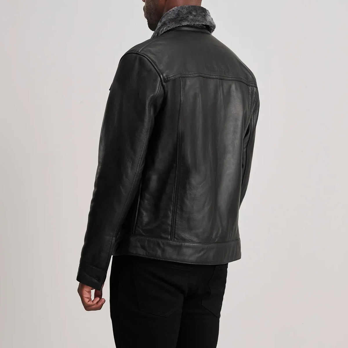 Authentic Sheepskin Leather with Semi-Aniline Finish Grain Texture & Heavy-Duty Seam Stitching Detail