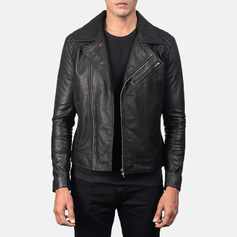 Danny Quilted Læder Bikerjakke til Mænd