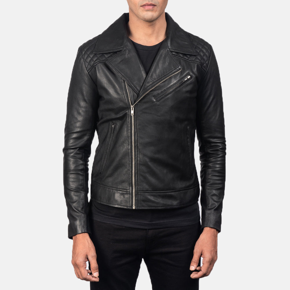 Danny Quilted Brown Leather Biker Jacket - Sideprofil med ergonomisk ærmesnit
