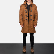 
Drake Khaki Wool Duffle Coat in Khaki Synthetic Wool - Forfra med skræddersyet silhuet | Køb online