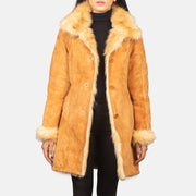 
Erica Beige Leather Coat in Distressed Beige Goatskin Suede - Forfra med skræddersyet silhuet | Køb online