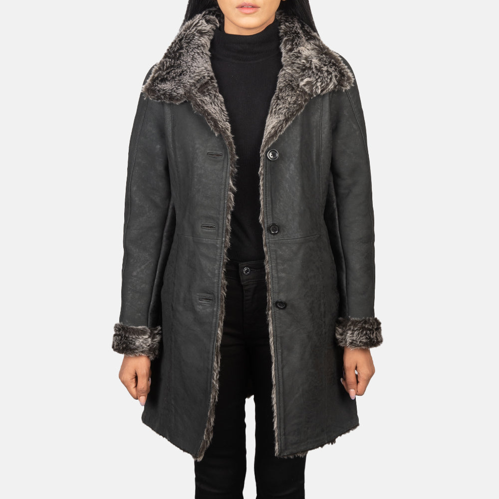 
Erica Shearling Læderfrakke til Damer – alternate product view 1