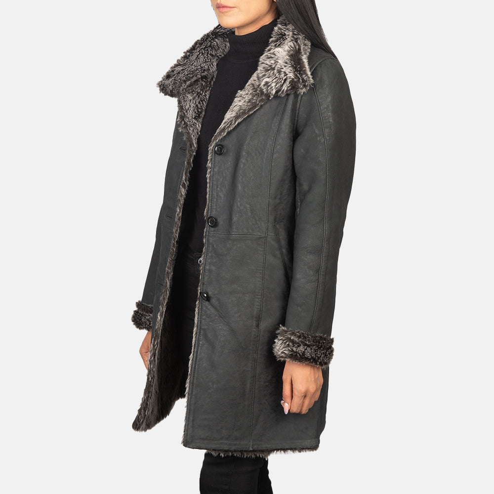 
Erica Shearling Læderfrakke til Damer – alternate product view 2