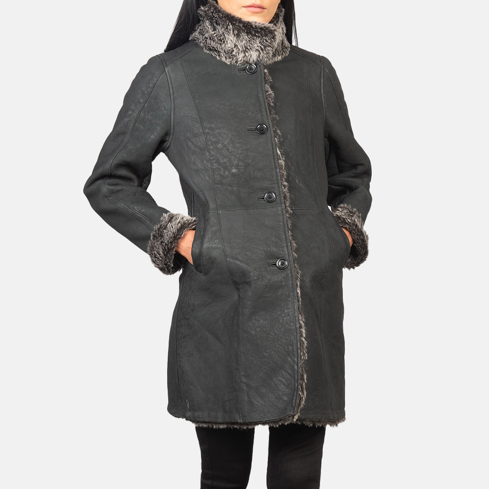 
Erica Shearling Læderfrakke til Damer – alternate product view 6