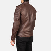 Faisor Mocha Læder Bikerjakke til Mænd – alternate product view 4