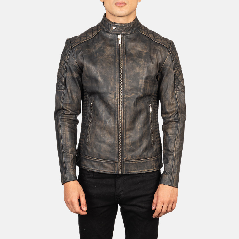 Fernando Quilted Læder Bikerjakke til Mænd – alternate product view 4