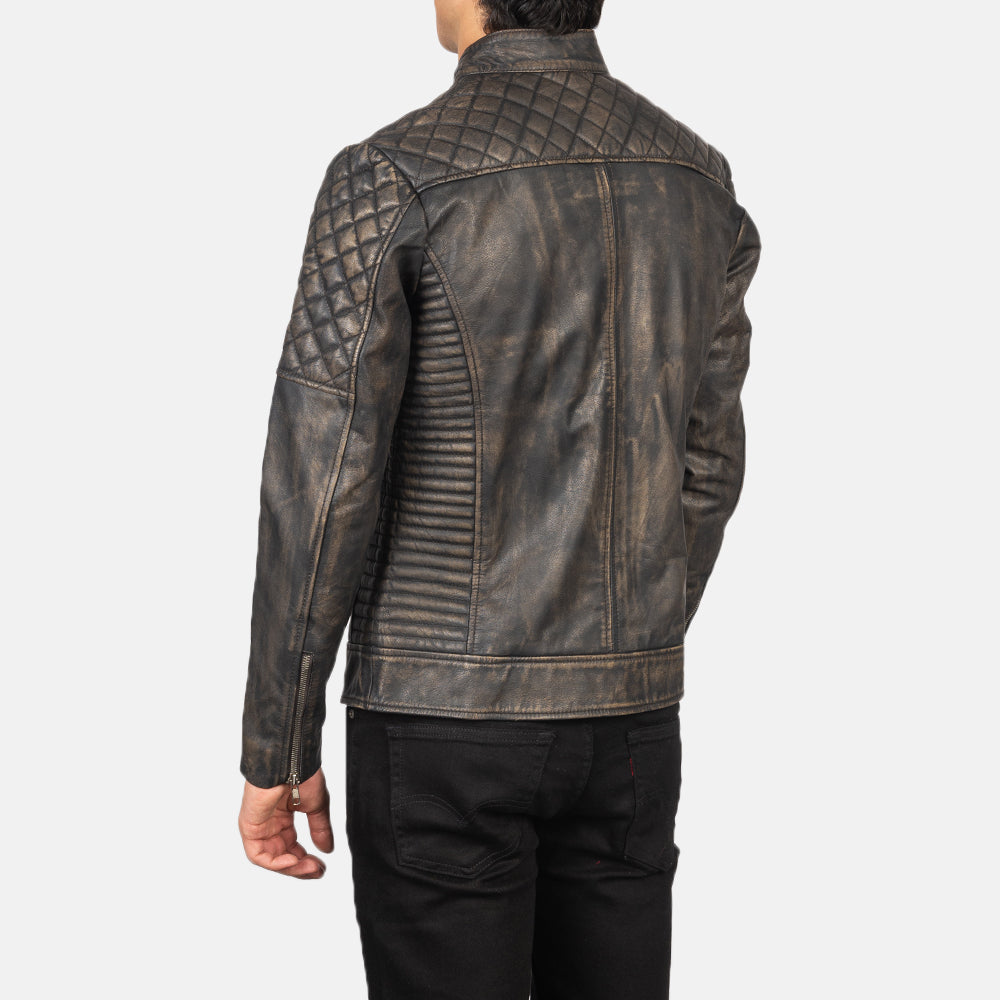 Fernando Quilted Læder Bikerjakke til Mænd – alternate product view 5