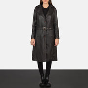 
Fixon Hooded Brun Trenchcoat i Læder til Damer - Sideprofil med ergonomisk ærmesnit