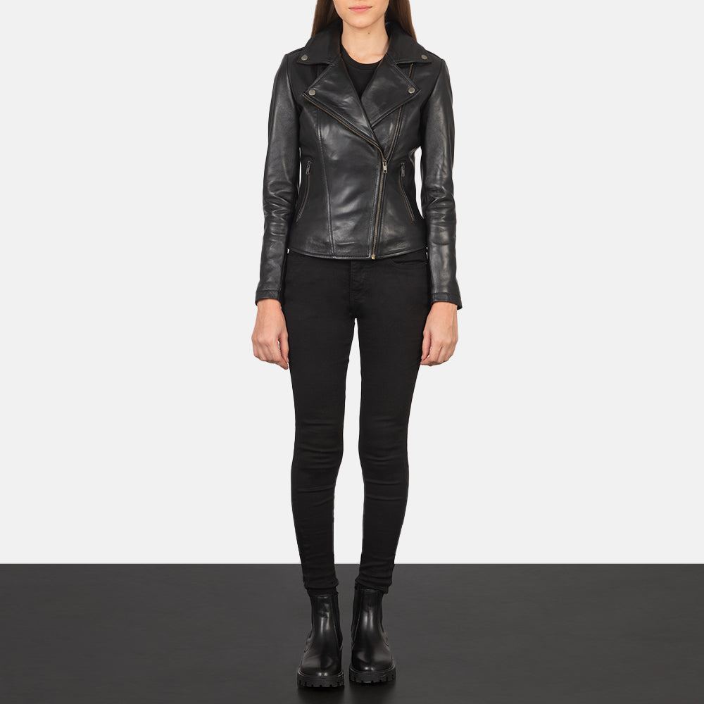 Flashback Læder Bikerjakke til Kvinder – alternate product view 3