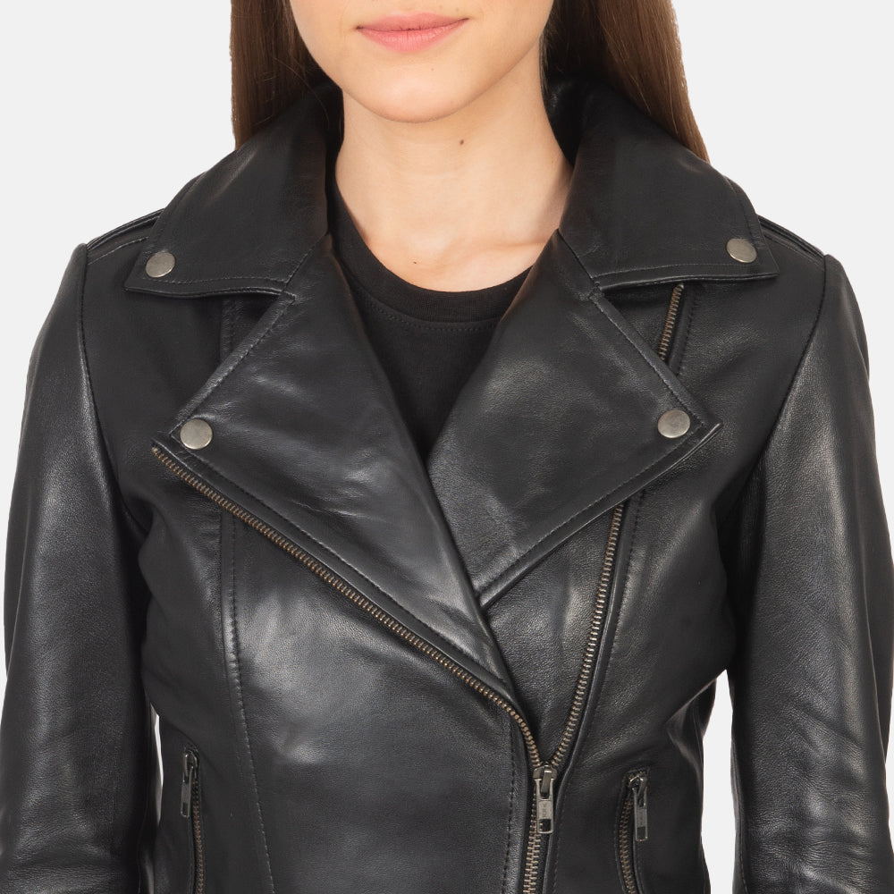 Flashback Læder Bikerjakke til Kvinder – alternate product view 4