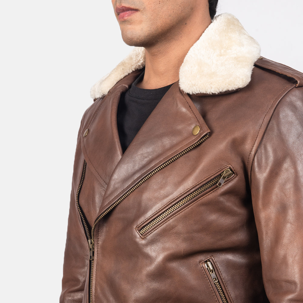 Furton Læder Bikerjakke til Mænd – alternate product view 6
