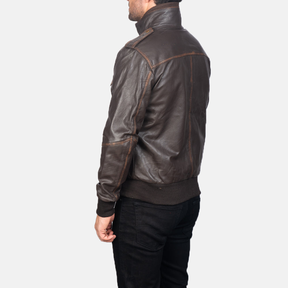 Authentic Goatskin Leather with Rub-off Finish Grain Texture & Heavy-Duty Seam Stitching Detail